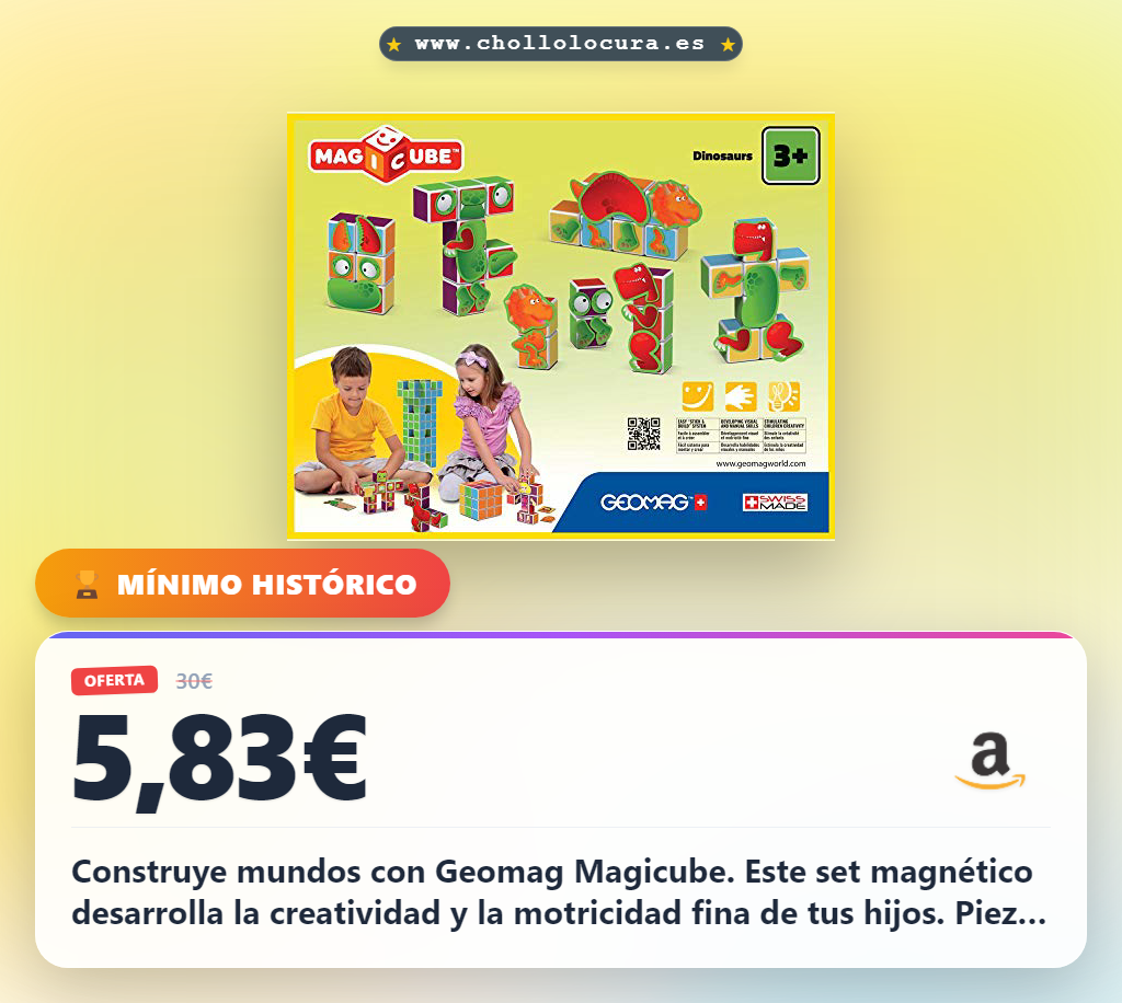 Descubre el Geomag Magicube de 24 piezas: desarrolla la creatividad con este sistema magnético en oferta.