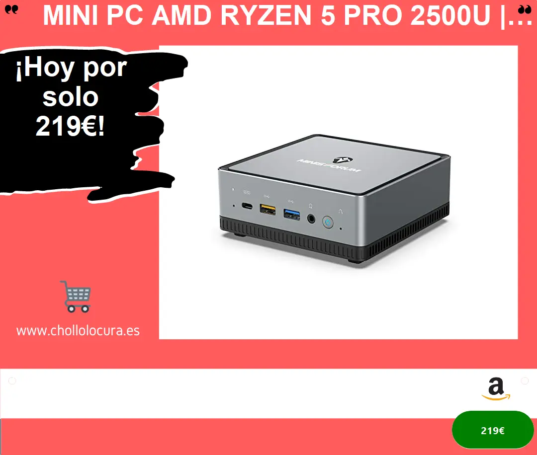 ¡Descubre la Mini PC Potente Ryzen 5 Pro 2500U con 16GB RAM, 512GB SSD y Radeon Vega 8 | Windows 10 Pro | Conexiones Múltiples | Ahorra Espacio y Energía!
