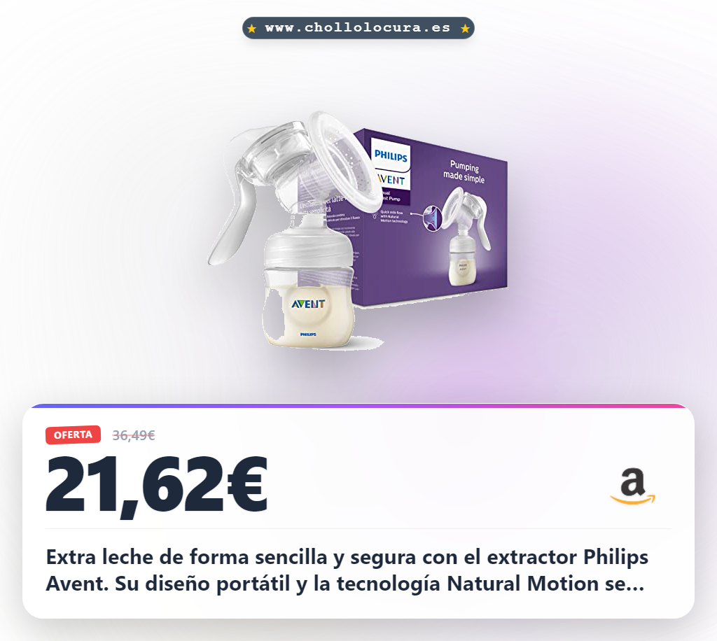 Descubre el extractor de leche manual Philips Avent SCF430/01 sin BPA para una extracción cómoda y portátil al mejor precio
