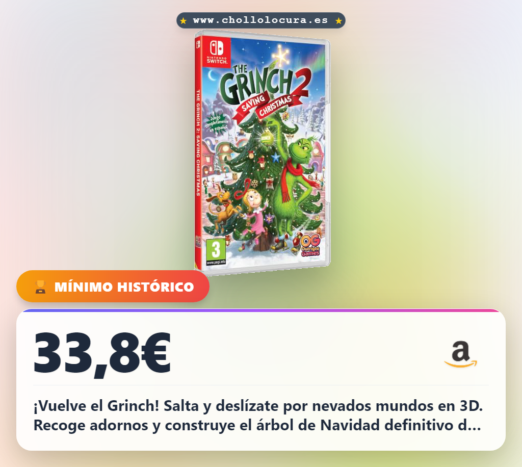 Compra The Grinch 2: Saving Christmas para Nintendo Switch. Explora mundos 3D y crea el árbol de Villaquién en oferta.