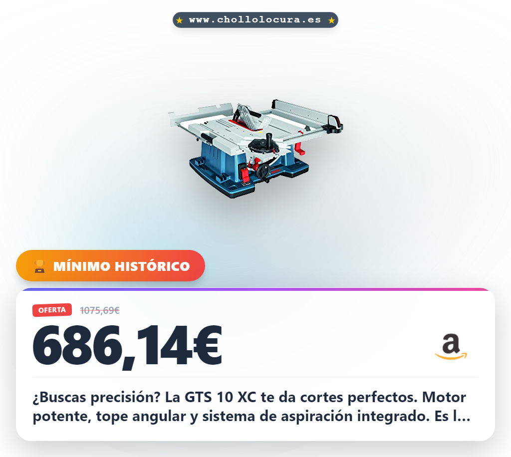 Aprovecha la Sierra circular de mesa Bosch GTS 10 XC potente con freno motor y accesorios completos al mejor precio
