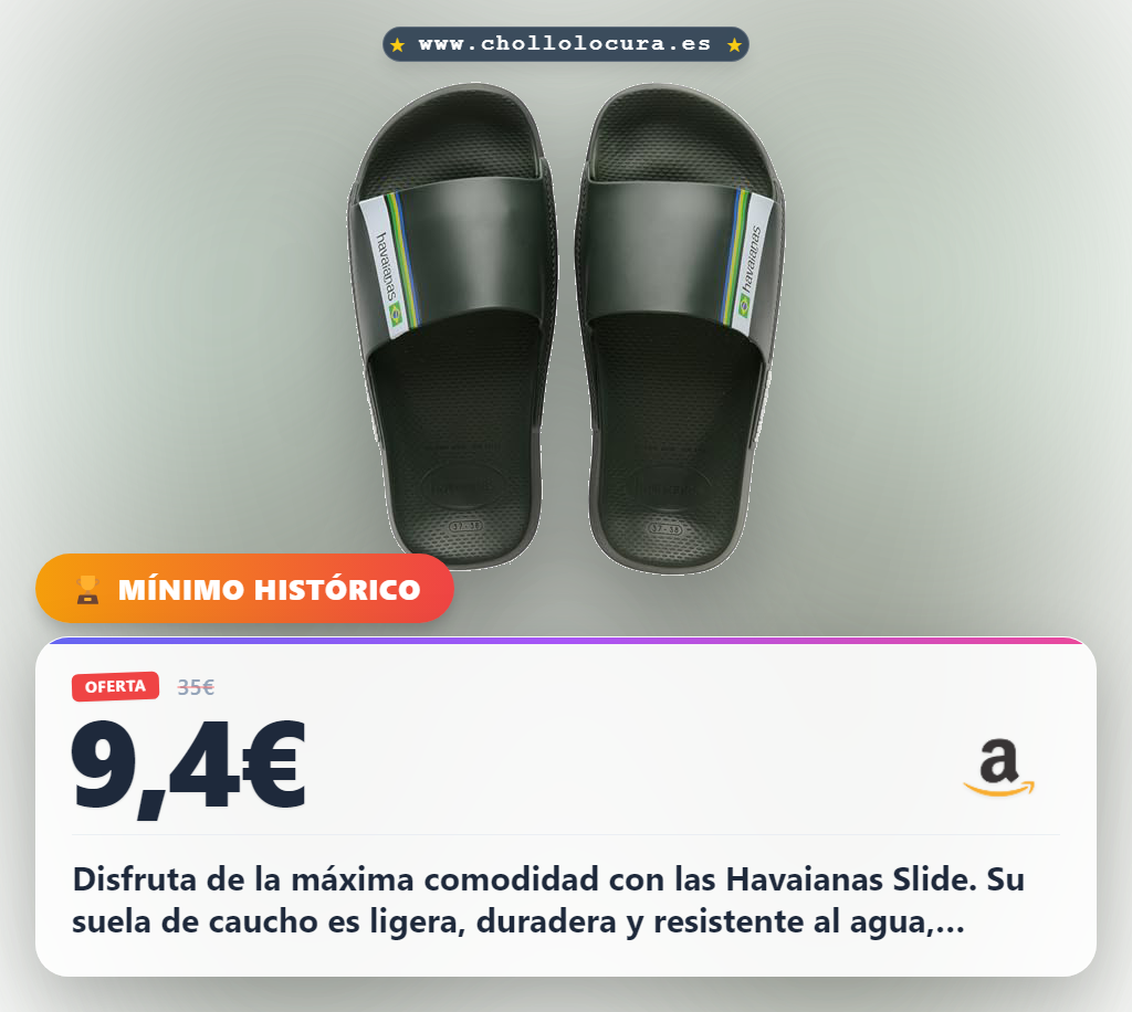 Aprovecha las Havaianas Slide Unisex Verde Oliva al mejor precio. Máxima comodidad y resistencia