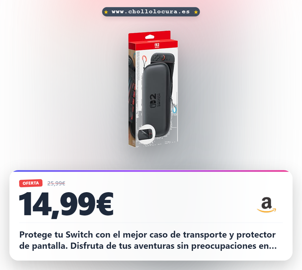 Consigue el caso de transporte y protector de pantalla para tu Nintendo Switch al mejor precio