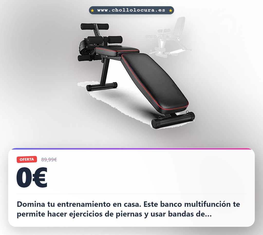 Obtén el banco de entrenamiento multifuncional para casa con curler de piernas y resistance bands al mejor precio.