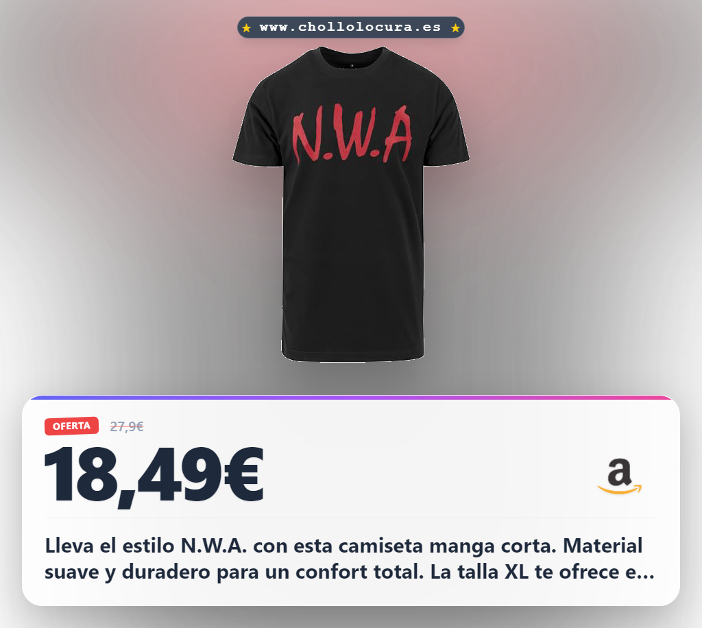 Aprovecha esta camiseta versátil de hombre con manga corta en negro talla XL al mejor precio