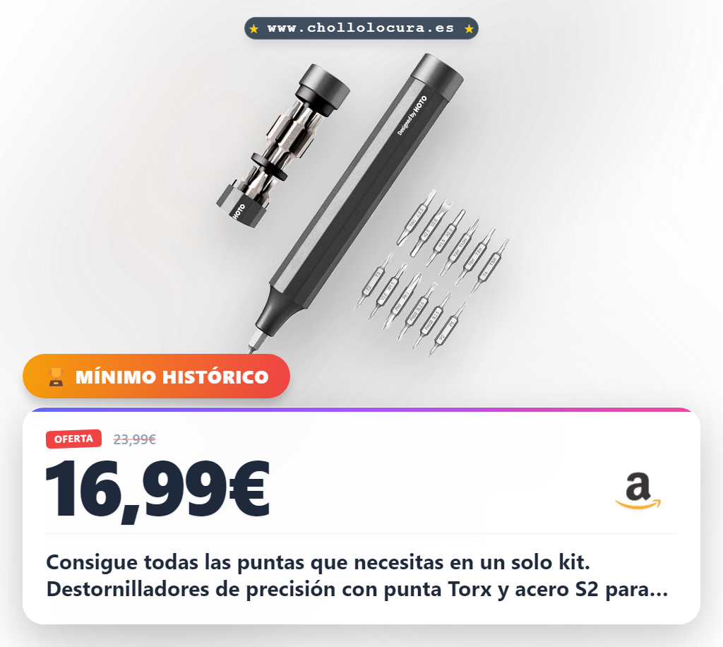 Consigue el kit de destornilladores 24 en 1 HOTO con puntas Torx en acero S2 al mejor precio