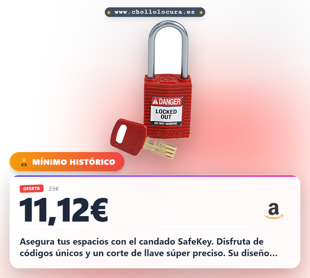 Aprovecha este candado de seguridad SafeKey rojo de 7.6 cm. Obtén máxima seguridad y durabilidad al mejor precio