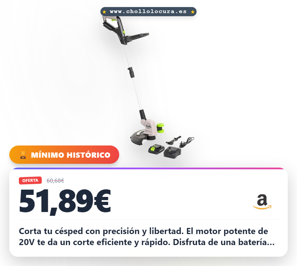 Consigue la recortadora Murray 20V inalámbrica con motor de 8000 RPM y corte preciso.