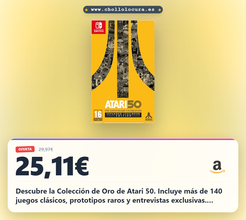 Aprovecha la Expanded Steelbook Edition Atari 50: The Anniversary Celebration con 140 juegos clásicos y entrevistas exclusivas