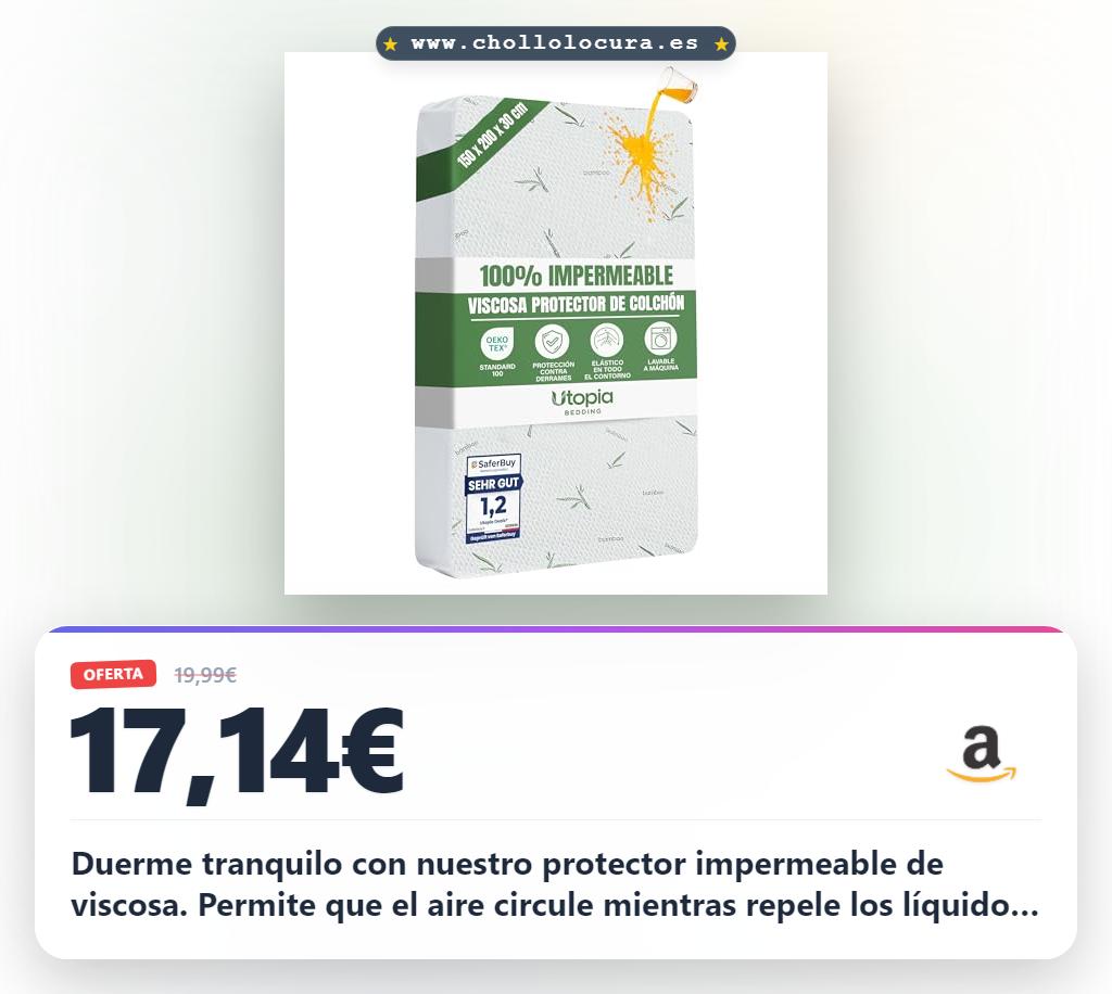 Aprovecha el protector de colchón de viscosa impermeable 150x200cm con certificación Oeko-Tex y elástico
