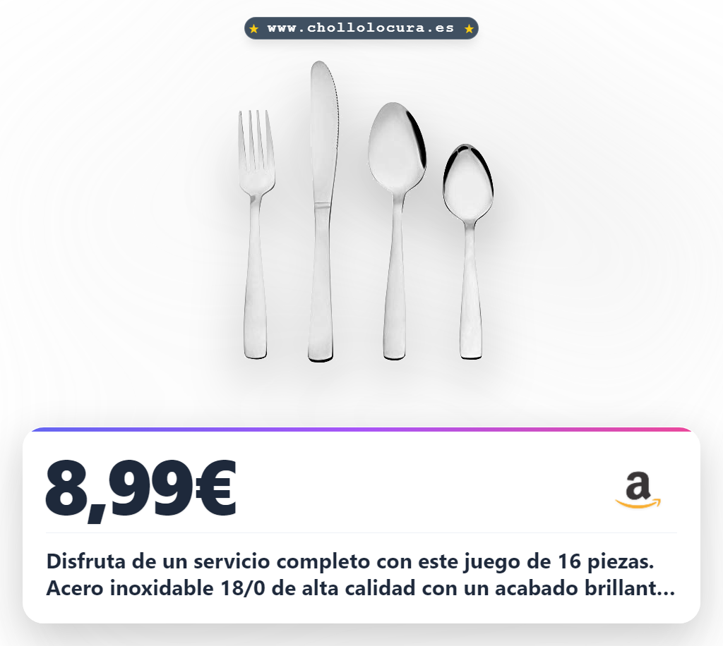 Adquiere el juego de cubiertos Otto Koning de 16 piezas en oferta: acero inoxidable pulido brillante para 4 personas
