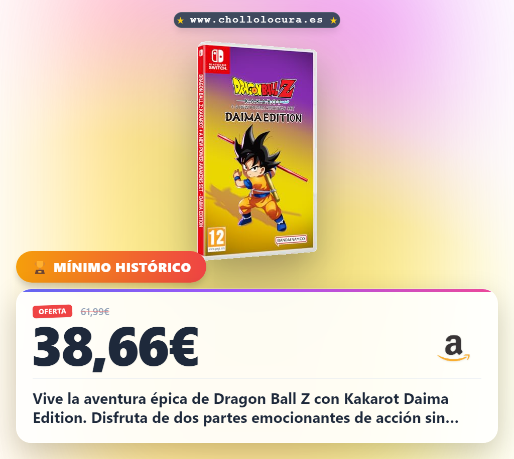 Aprovecha el juego Dragon Ball Z Kakarot Daima Edition para Nintendo Switch con dos aventuras épicas en oferta