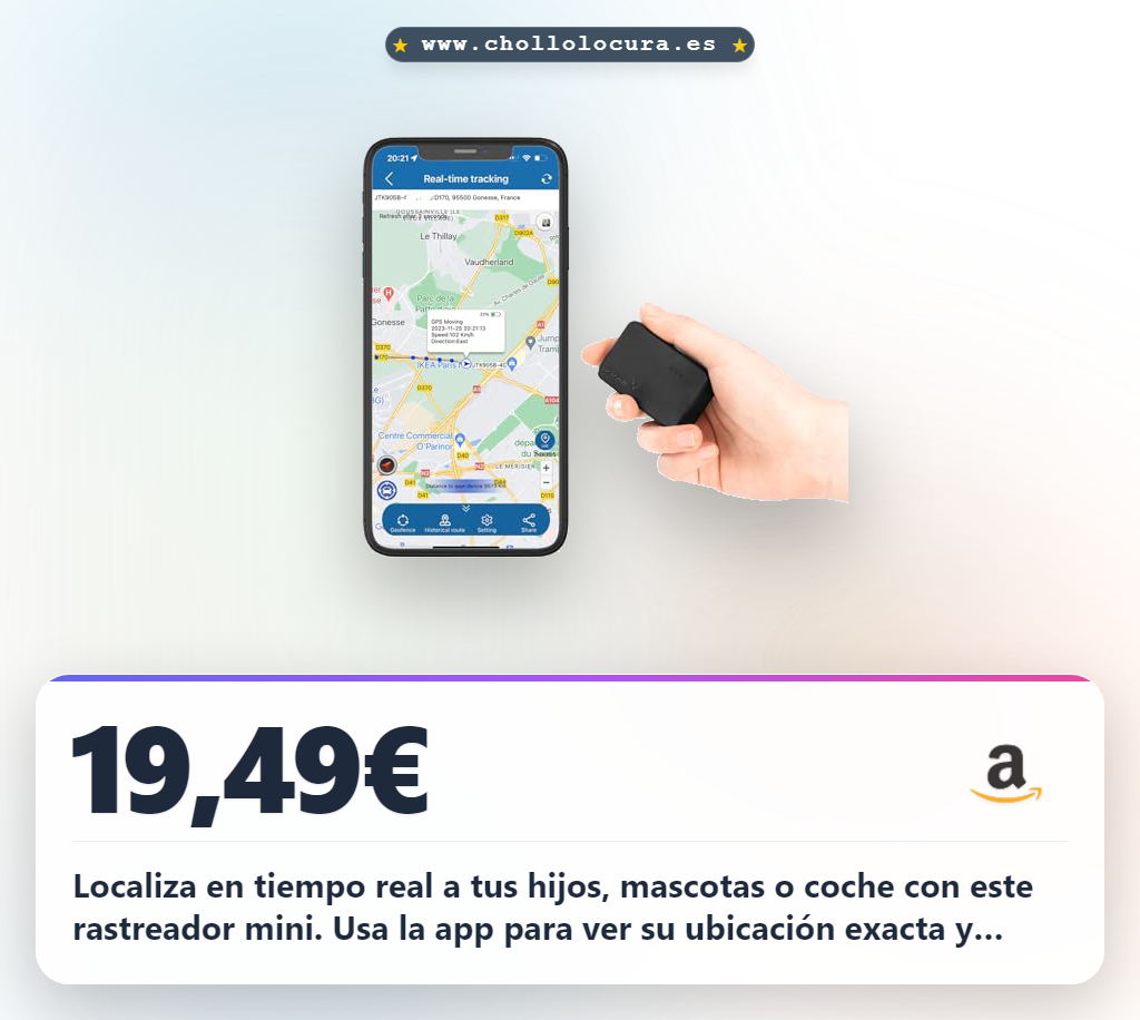 Consigue el localizador GPS mini Winnes para coche, niños y perros. Obtiene seguimiento en tiempo real y alarma.