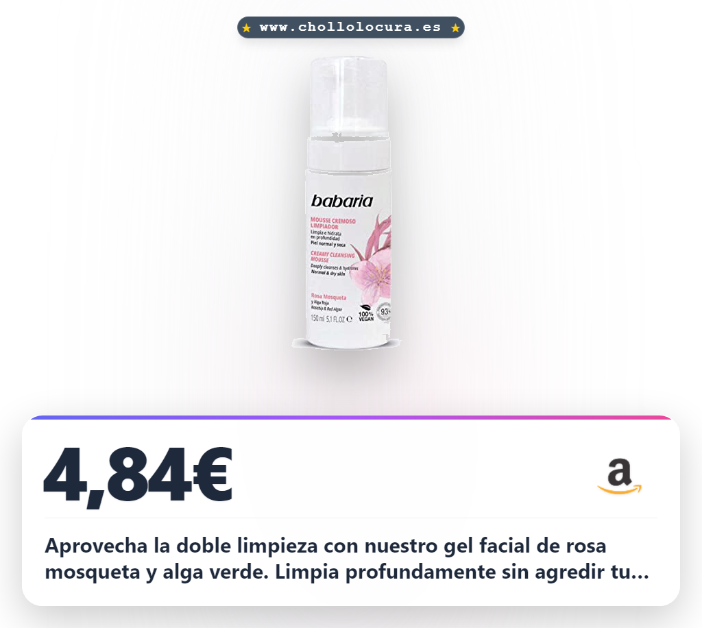 Aprovecha el gel limpiador facial con rosa mosqueta y alga verde para una doble limpieza profunda
