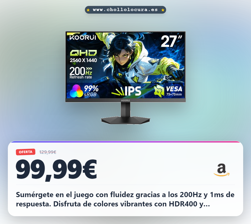 Consigue este monitor gaming 27 pulgadas 200Hz IPS HDR400 con tecnología Eye Care al mejor precio