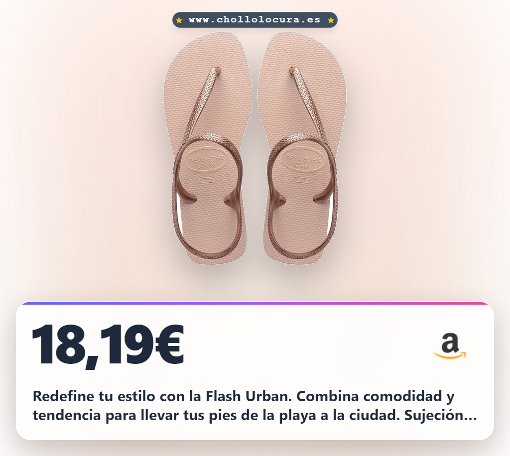 Aprovecha las Havaianas Flash Urban mujer rosado dorado con diseño metálico en oferta histórica
