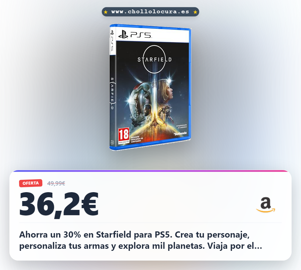 Aprovecha Starfield para PS5 en oferta: crea tu personaje y explora mil planetas al mejor precio