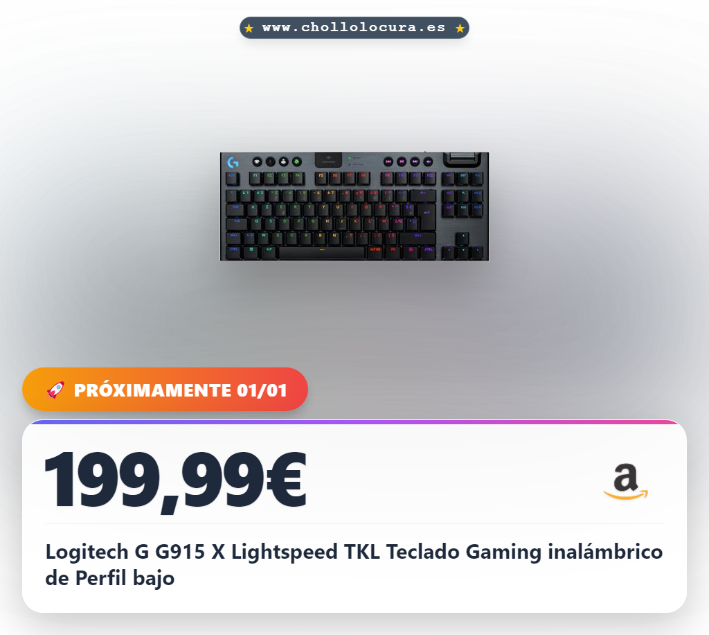 Logitech G G915 X Lightspeed TKL Teclado Gaming inalámbrico de Perfil bajo