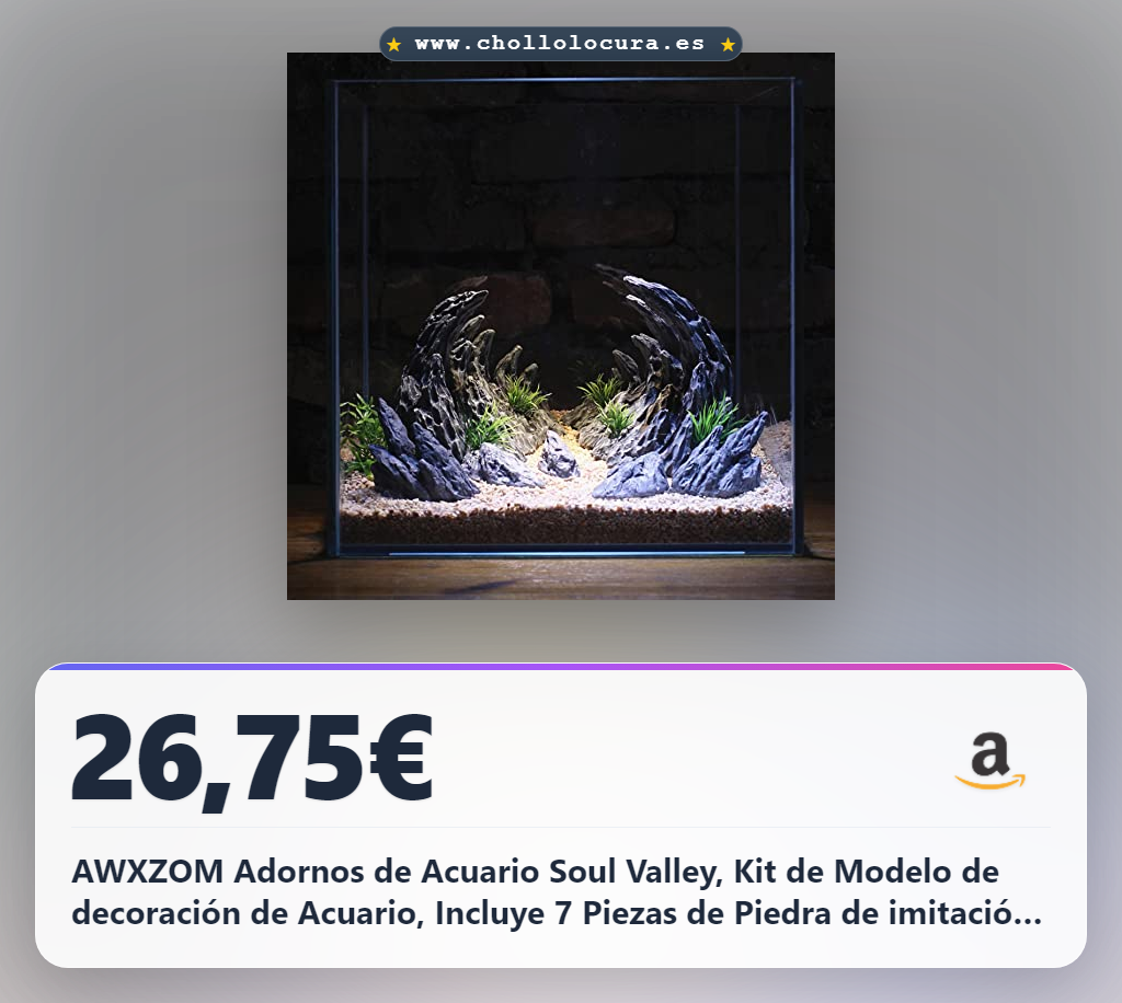 AWXZOM Adornos de Acuario Soul Valley, Kit de Modelo de decoración de Acuario, Incluye 7 Piezas de Piedra de imitación de Resina