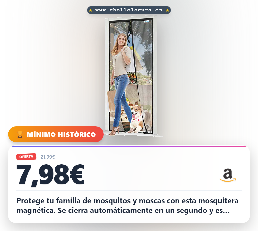 Consigue esta mosquitera de puerta magnética 95x205 para proteger tu familia al mejor precio del año en oferta histórica