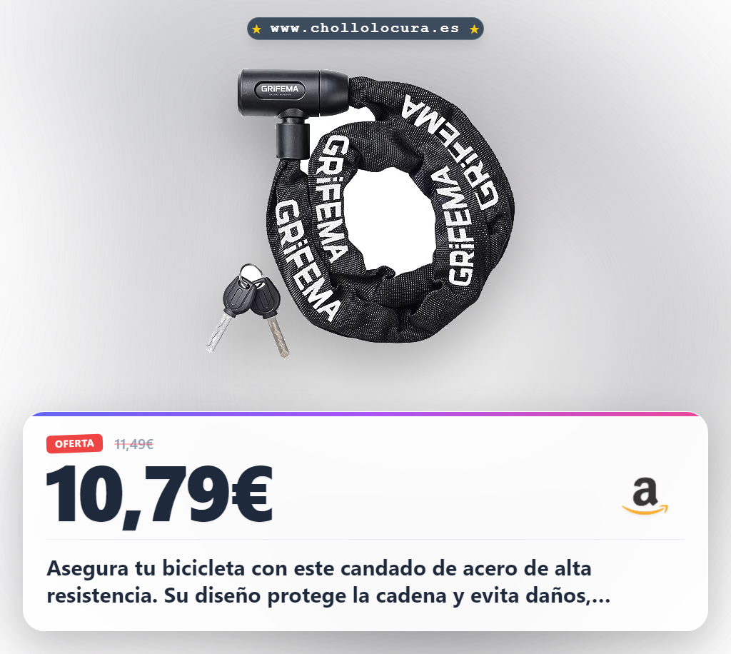 Consigue candado de cadena antirrobo 120cm para bicicleta y moto con llave al mejor precio en oferta