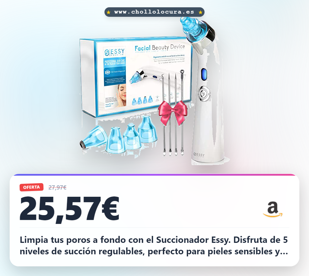 Encuentra el Succionador Essy para puntos negros y espinillas: limpieza profunda con 5 niveles de succión al mejor precio.