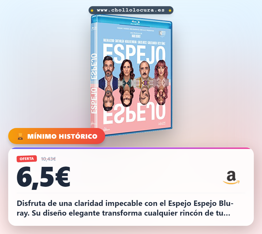 Adquiere el espejo Blu-ray con diseño elegante y claridad perfecta. Aprovecha esta oferta irresistible para tu hogar.