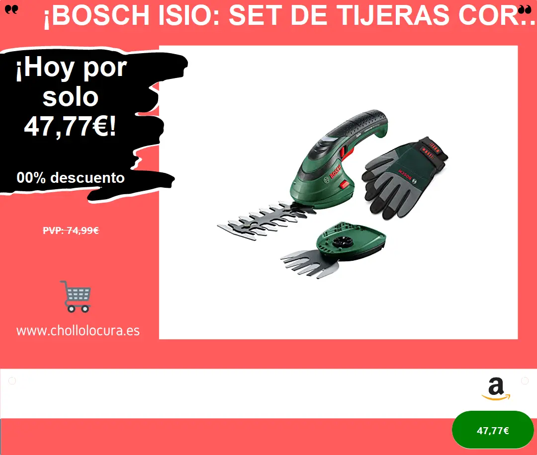 ¡Bosch Isio: Set de tijeras cortacésped a batería, multifuncional y con accesorios incluidos! (Amazon Edición)