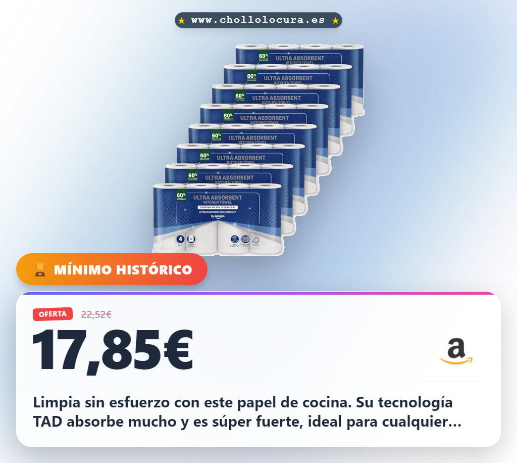 Limpia sin esfuerzo con este papel de cocina. Su tecnología TAD absorbe mucho y es súper fuerte, ideal para cualquier derrame. Reutilízalo varias veces, ahorra dinero y cuida el planeta. Es seguro para alimentos y fabricado con materiales responsables.