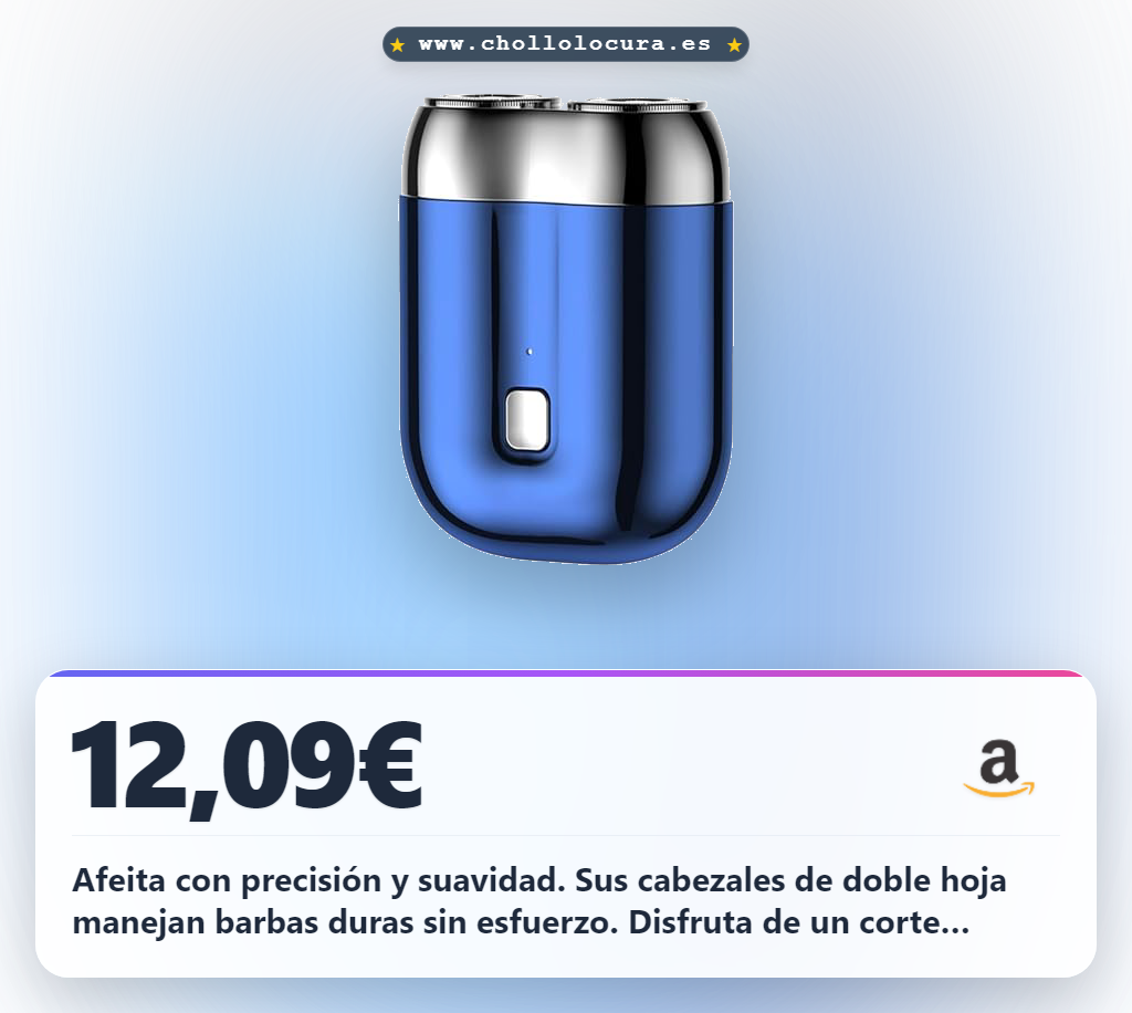 Llévate esta mini afeitadora recargable USB para hombre con doble cabezal y precisión 7500 rpm al mejor precio de oferta histórica