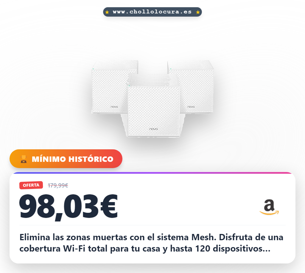 Consigue el sistema Mesh WiFi Tenda Nova Tri-Banda con cobertura de 500m² y puertos Gigabit al mejor precio