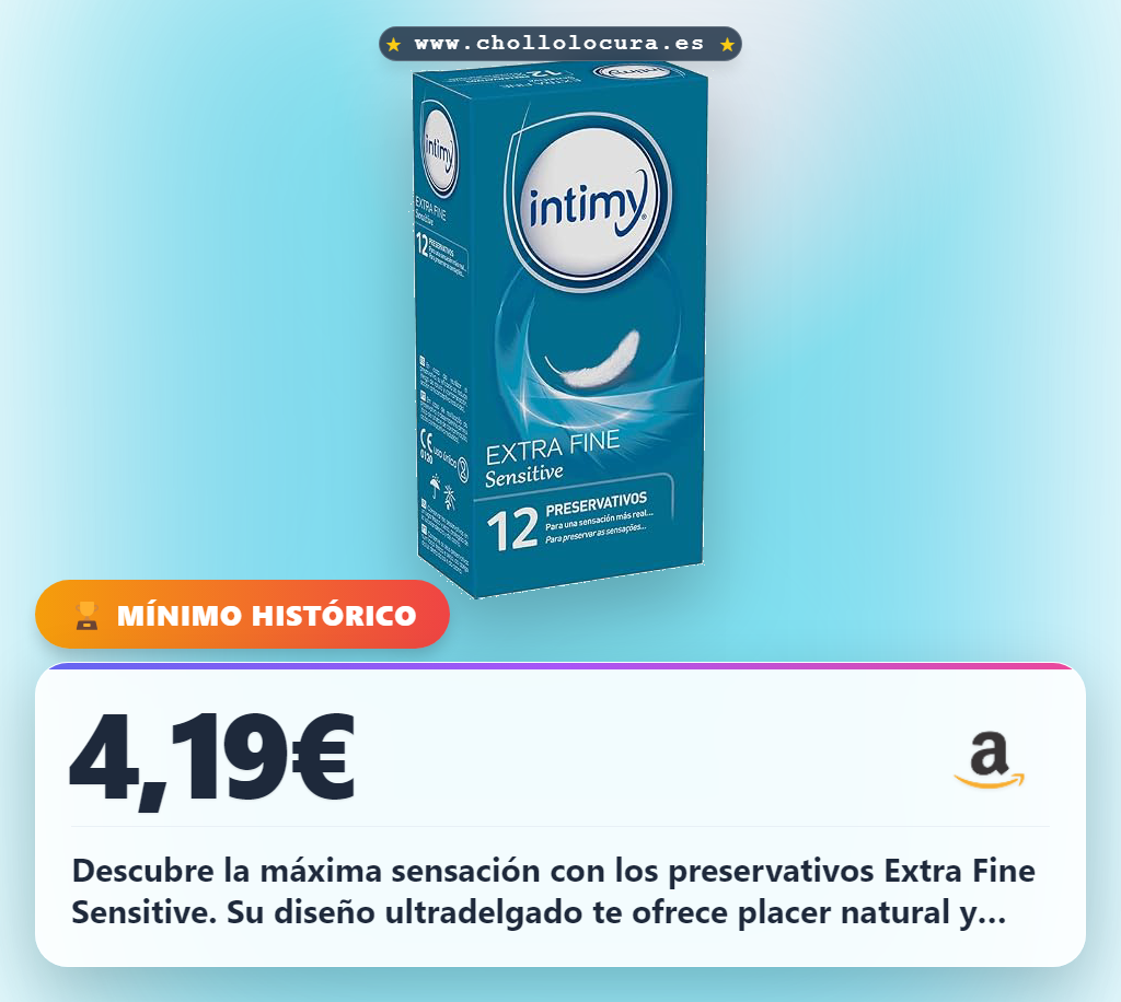 Consigue preservativos Intimy Extra Fine Sensitive de látex ultradelgados con máxima sensación y protección en oferta