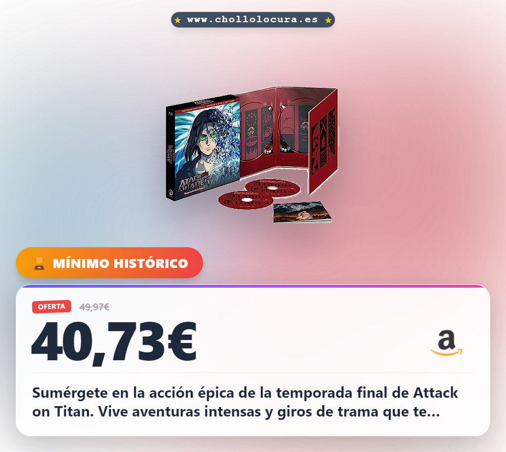 Aprovecha este Bluray de Ataque a los Titanes Temporada Final Parte 2 edición coleccionistas al mejor precio
