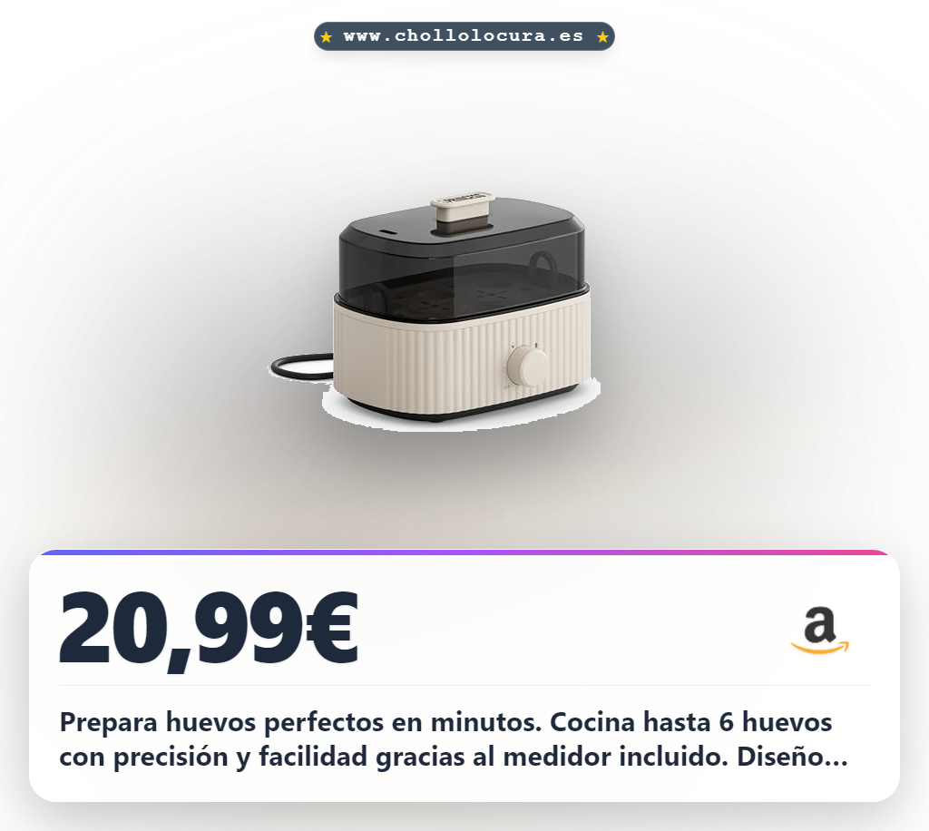 Aprovecha el Hervidor de Huevos 6 piezas con control de cocción suave o dura al mejor precio