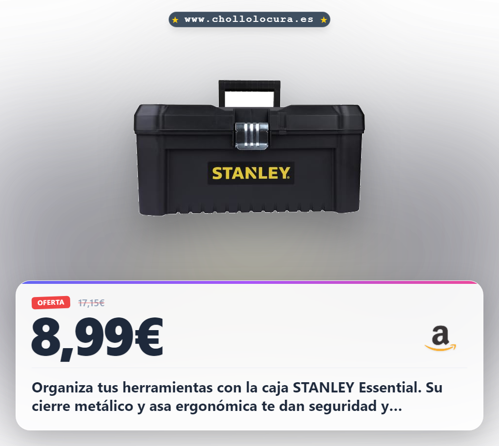Consigue la caja de herramientas Stanley Essential con cierre metálico y bandeja extraíble en oferta histórica