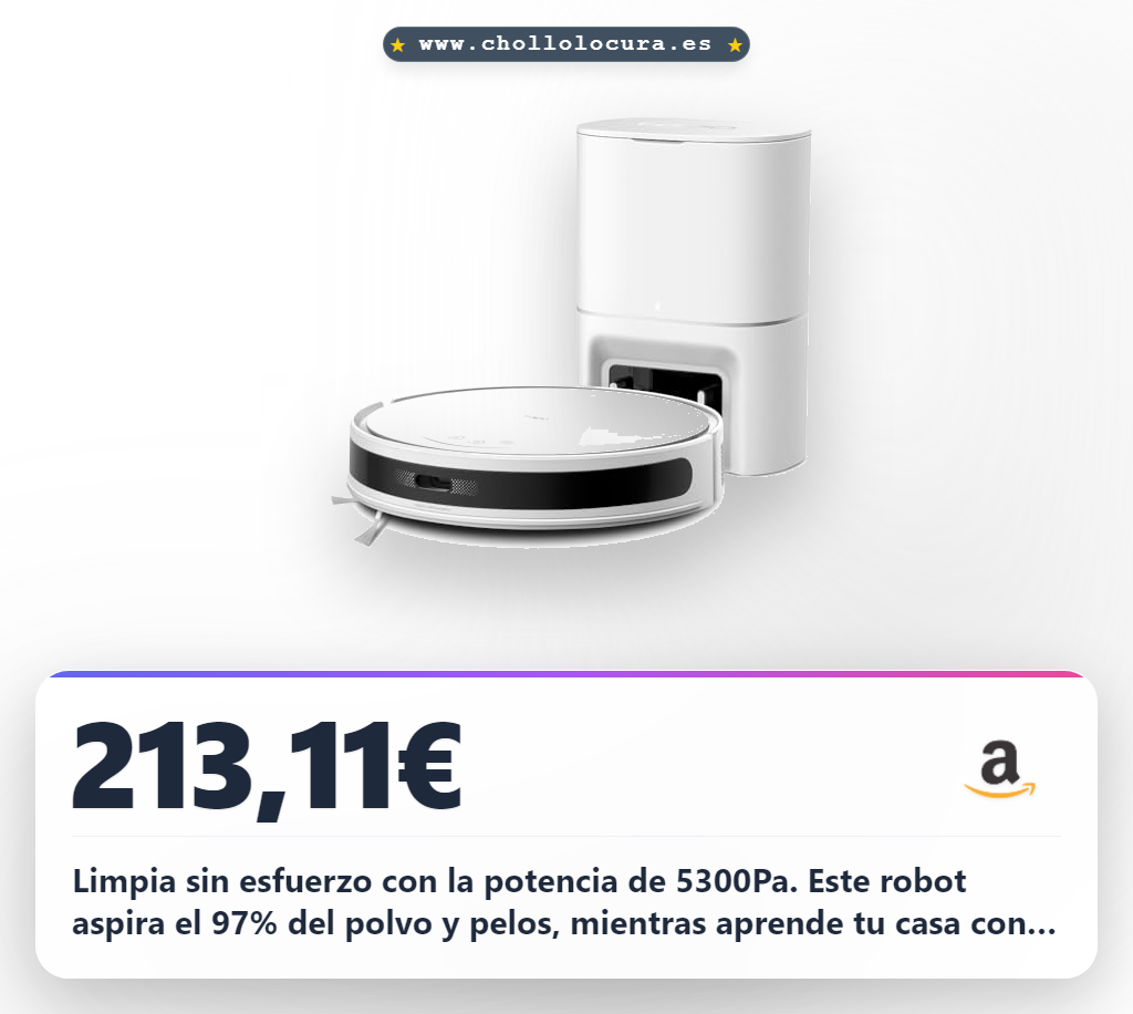 Aprovecha el robot aspirador Tapo con succión 5300Pa y autovaciado inteligente al mejor precio de oferta