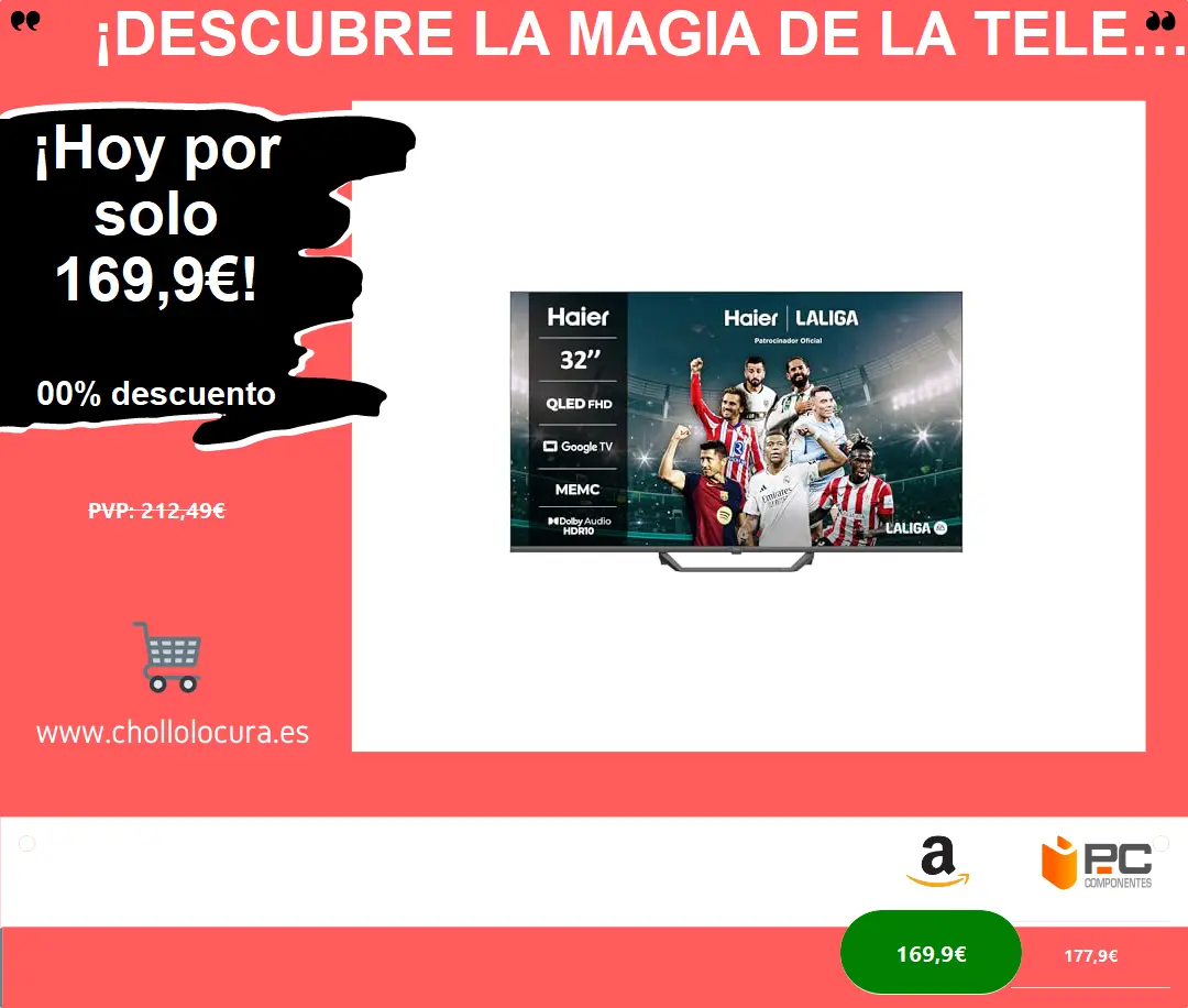 ¡Descubre la magia de la televisión inteligente Haier QLED Full HD! ¡Vive la emoción con colores vivos, detalles nítidos y sonido envolvente en un diseño compacto y elegante!