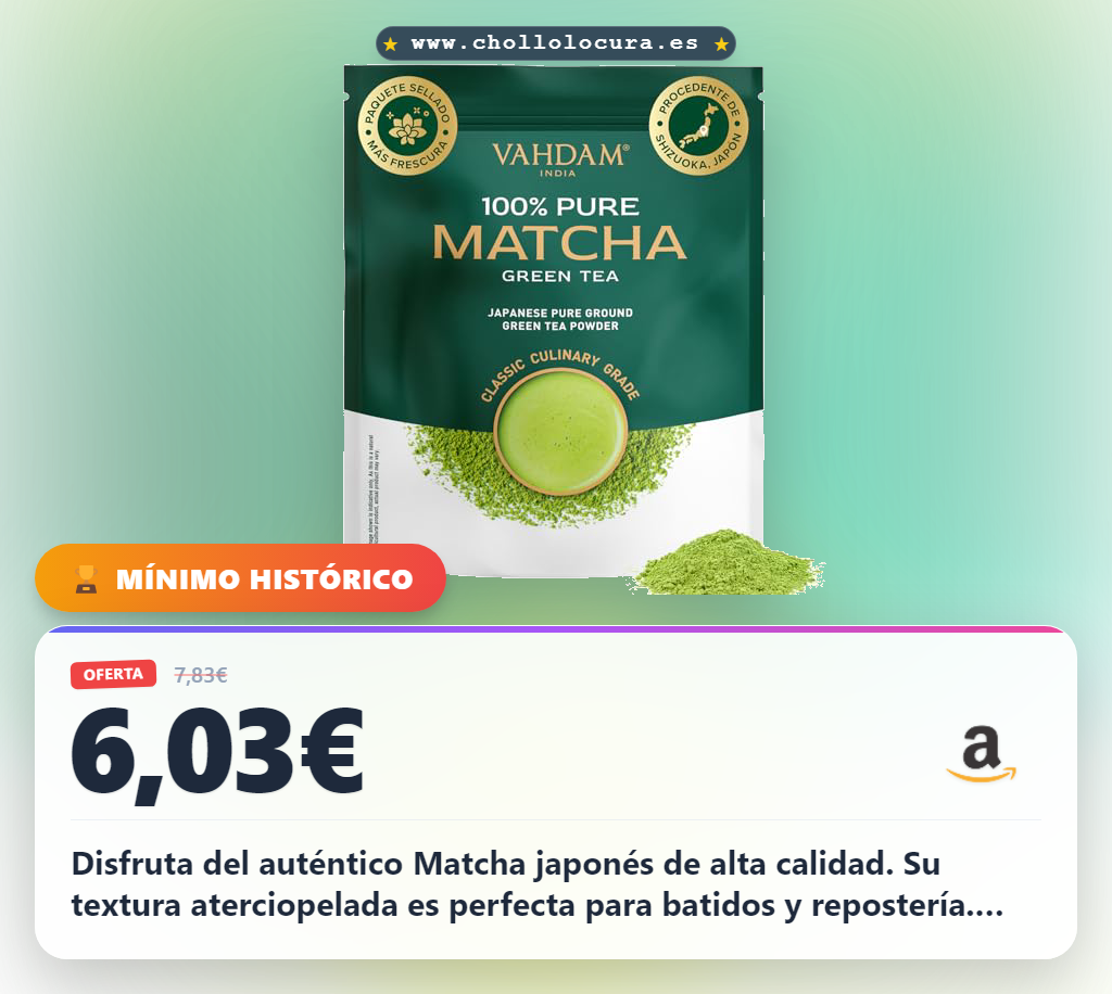 Aprovecha este Matcha Japonés 100% puro de Vahdam para postres y batidos al mejor precio