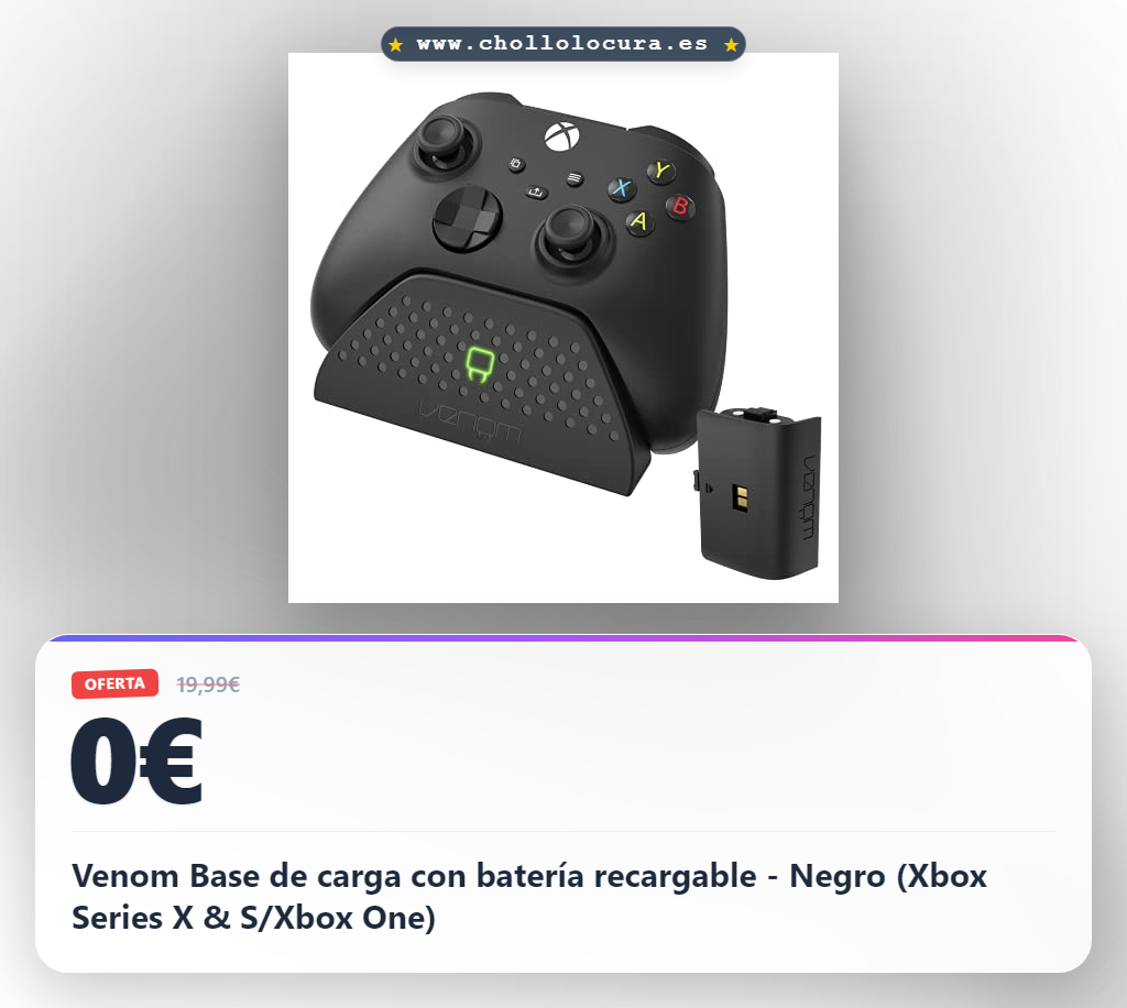 Venom Base de carga con batería recargable - Negro (Xbox Series X & S/Xbox One)