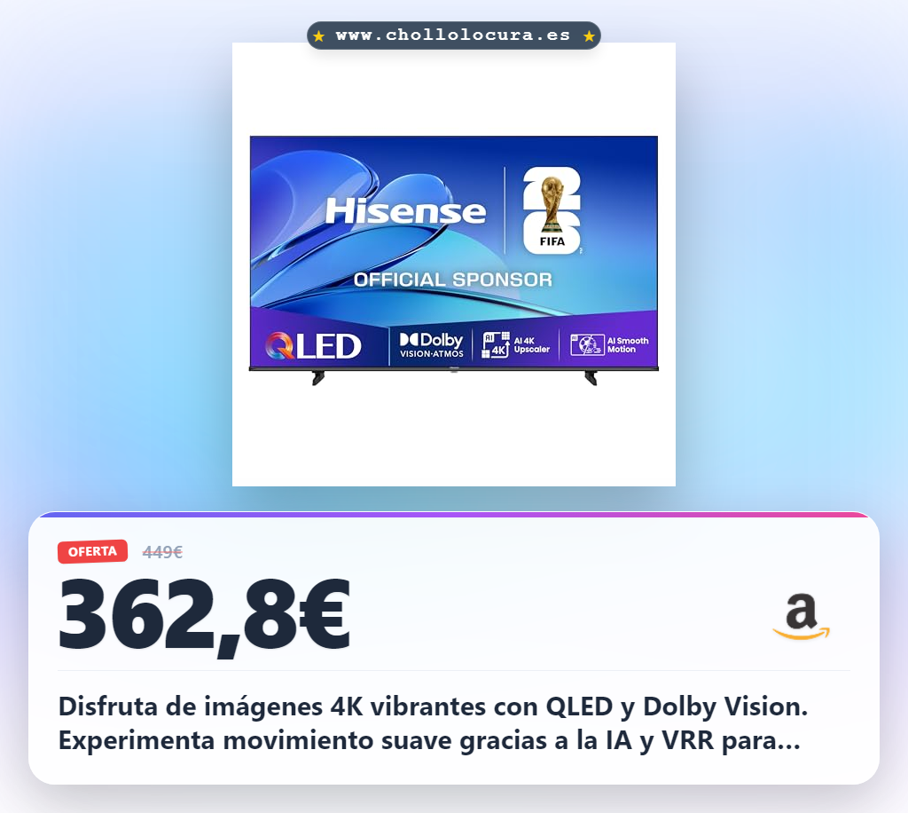 Consigue TV QLED 4K con Dolby Vision y Atmos: Disfruta juegos fluidos a 120 fps y movimiento IA al mejor precio