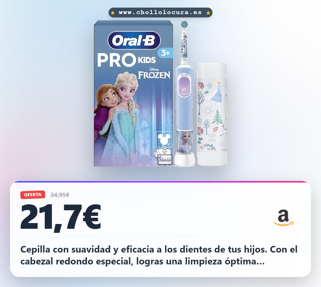 Aprovecha el cepillo de dientes Oral-B Pro Kids para una limpieza suave y eficaz en tus hijos al mejor precio