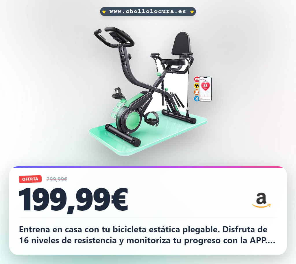 Aprovecha la bicicleta estática plegable con APP y 16 niveles de resistencia para casa y rehabilitación