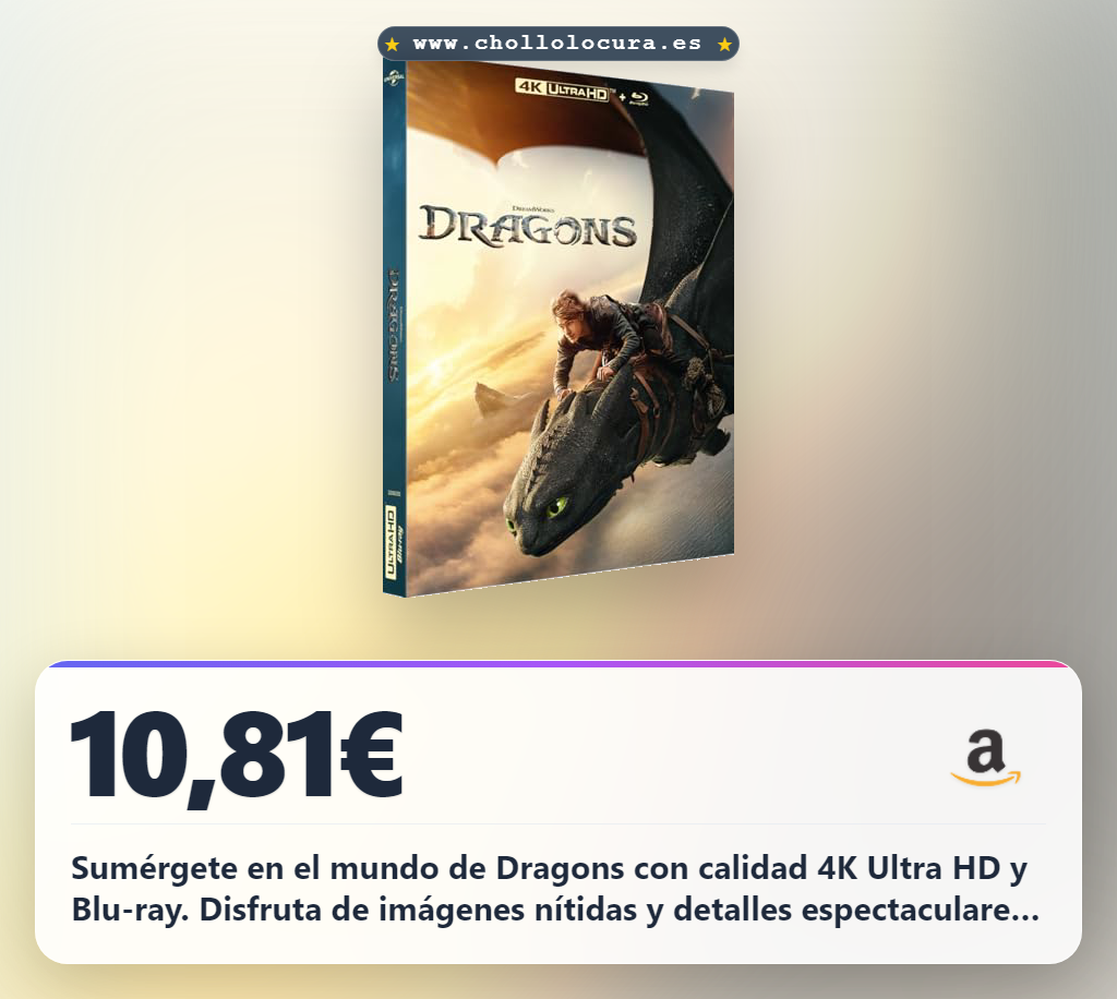 Aprovecha la película Dragons en Blu-ray 4K Ultra HD de Francia al mejor precio de oferta histórica
