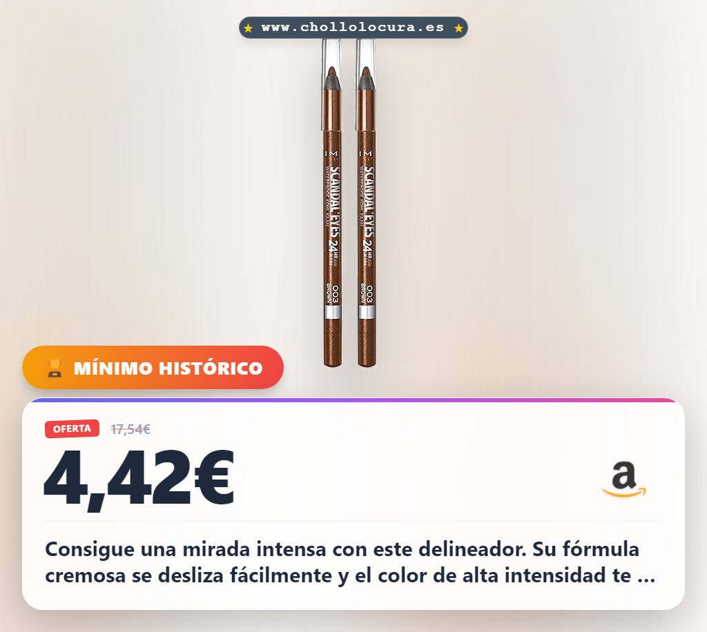 Aprovecha los delineadores waterproof Rimmel Scandaleyes fórmula cremosa y probada para una mirada intensa en oferta