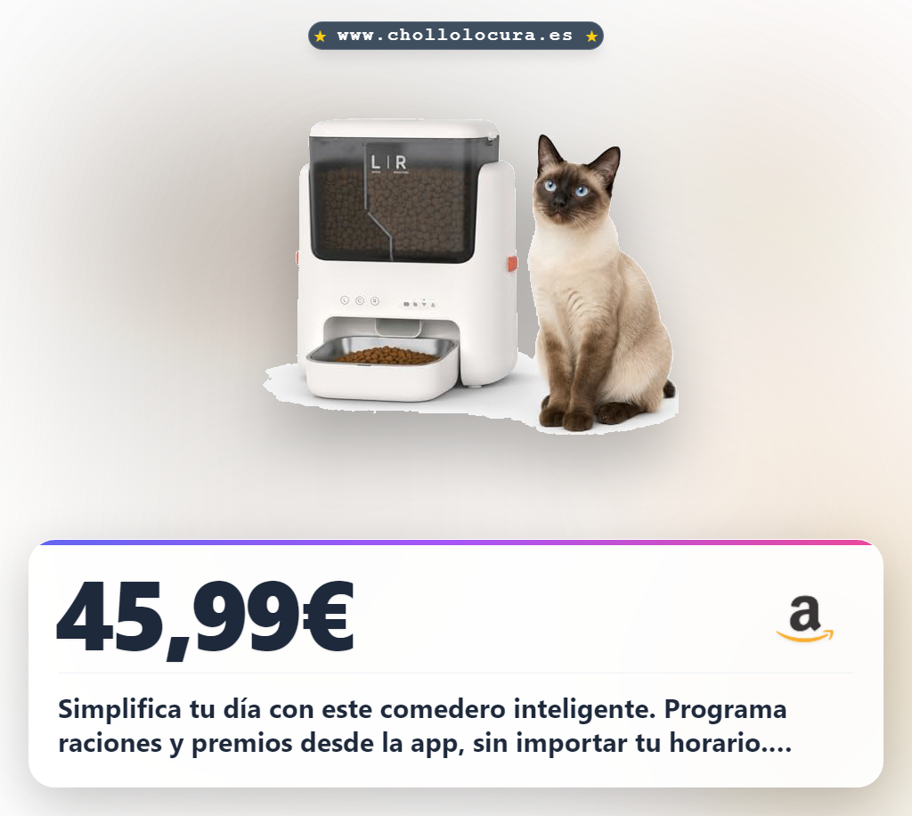 Encuentra el Comedero Inteligente para Gatos con doble tolva y programación por App al mejor precio.