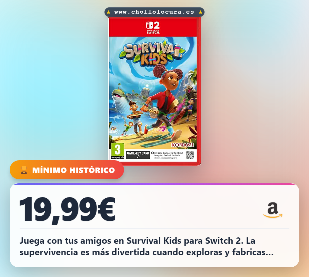 Aprovecha Survival Kids para Nintendo Switch 2: Aventura multijugador y fabricación en oferta histórica