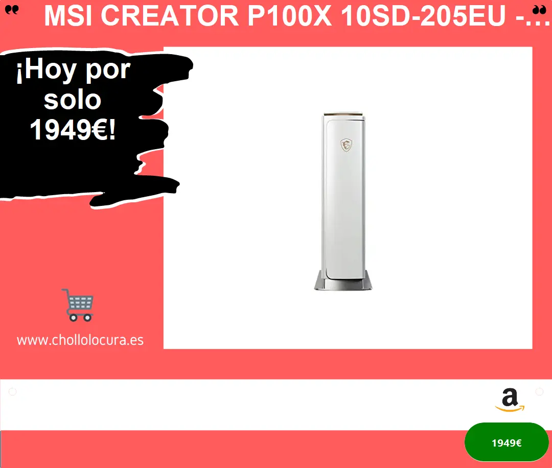 MSI Creator P100X 10SD-205EU - Ordenador de sobremesa (Intel Core i7-10700K, 32 GB RAM, 1 TB SSD y 4 TB HDD, RTX 2070 Super Ventus OC, Windows 10 Pro H) Blanco