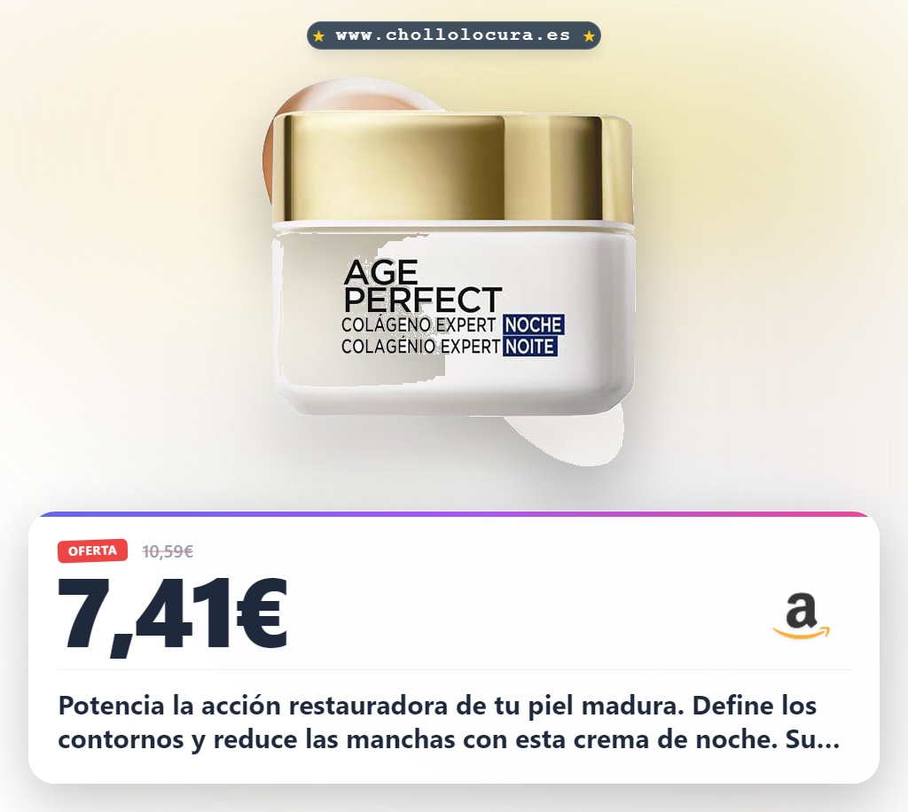 Aprovecha esta crema de noche L'Oreal Paris para pieles maduras y reduce manchas al mejor precio