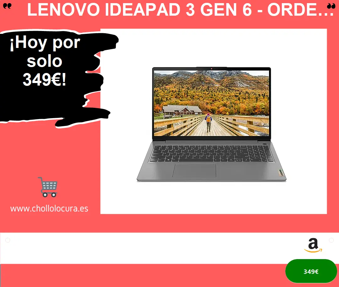 ¡Descubre el ordenador portátil más potente y económico! Lenovo IdeaPad 3 Gen 6, FullHD, AMD Ryzen 5, 8GB RAM, 512GB SSD y gráficos AMD - ¡Comienza a explorar ahora!