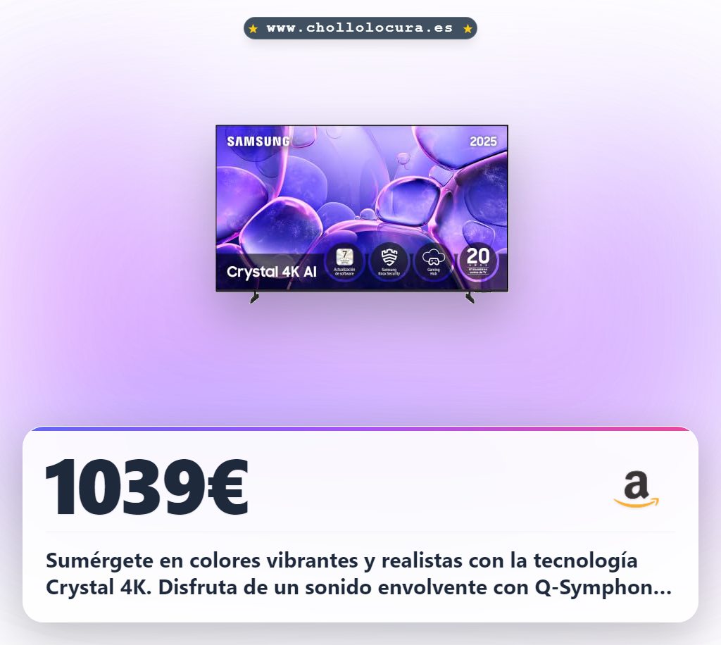 Consigue este Samsung TV 85 pulgadas Crystal UHD 4K con Q-Symphony y Gaming Hub a precio de chollo